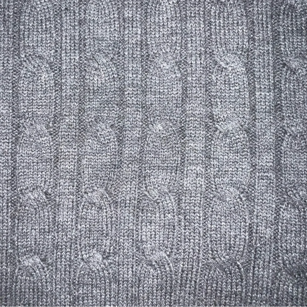 Ben Sherman Gray Cable Knit Funnel Neck Shawl Collar Wool Blend Sweater XL